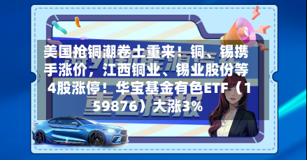 美国抢铜潮卷土重来！铜、锡携手涨价	，江西铜业、锡业股份等4股涨停！华宝基金有色ETF（159876）大涨3%-第3张图片