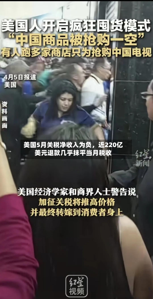 美国5月关税净收入为负，近220亿美元退款几乎抹平当月税收-第2张图片