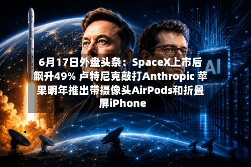 6月17日外盘头条:SpaceX上市后飙升49% 卢特尼克敲打Anthropic 苹果明年推出带摄像头AirPods和折叠屏iPhone-第2张图片