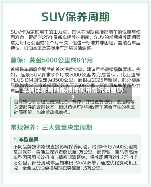 车辆保养周期能根据使用情况调整吗？-第2张图片