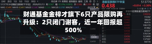 财通基金金梓才旗下6只产品限购再升级：2只闭门谢客，近一年回报超500%-第3张图片