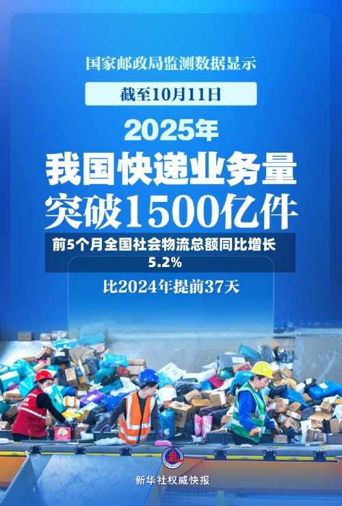 前5个月全国社会物流总额同比增长5.2%-第2张图片