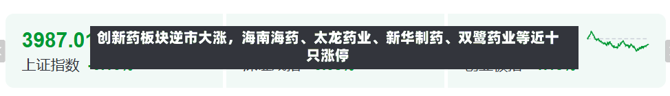 创新药板块逆市大涨，海南海药	、太龙药业、新华制药、双鹭药业等近十只涨停-第2张图片