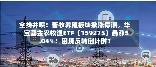全线井喷！畜牧养殖板块掀涨停潮，华宝基金农牧渔ETF（159275）暴涨5.04%！困境反转倒计时？-第2张图片