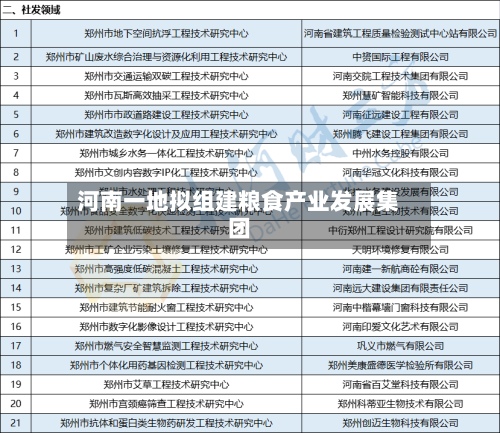 河南一地拟组建粮食产业发展集团