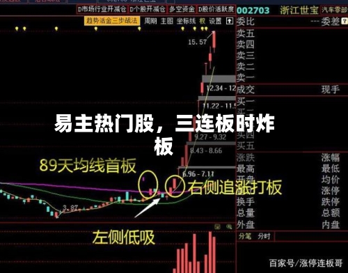 易主热门股,三连板时炸板
